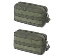 Azarxis Marsupio Tattico Borsello da Cintura Militare Borsa Tattica in Nylon Borsa Militare Porta Oggetti Borsello Tattico per Uomo Donna (#01 Verde (23,5x13x7,5cm) - 2 Borse)