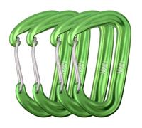 Azarxis Moschettoni 12kN (1200 kg) Multiuso in Lega d'Alluminio Forma a D Moschettone Piccolo per Campeggio Amaca Tenda Zaino Escursioni (#01 Verde - 4 Pezzi)