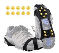 Azarxis Ramponcini per Scarponi Ramponi Uomo Donna Bambino Ramponcini per Scarpe Taglia S M L XL Ramponcini da Ghiaccio per Trekking Camp Pesca (Nero - 10 Denti, M (38-42))