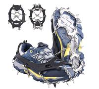 Azarxis Ramponi per Scarponi Ramponcini Bambino Uomo Donna Ramponcini da Neve Ramponi da Ghiaccio per Trekking Camp Pesca (#01 Nero (Bambino) - 13 Denti, 32-37)