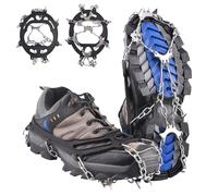 Azarxis Ramponi per Scarponi Ramponcini Bambino Uomo Donna Ramponcini da Neve Ramponi da Ghiaccio per Trekking Camp Pesca (#03 Nero - 8 Denti, 35-42,5)