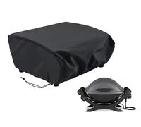 Azatemgo copertura barbecue in tessuto oxford 420D - impermeabile, anti-UV e antipolvere - nero - per Weber Q200/Q220/Q240/Q2000 Serie(84 x 60 x 32 cm)
