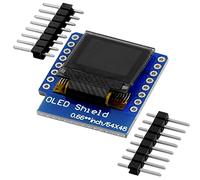 AZDelivery 0.66 pollici OLED Display Shield I2C SSD1306 Chip 64x48 Pixel I2C Modulo Display HW-699 con Caratteri Bianchi compatibile con D1 Mini incluso un E-Book!