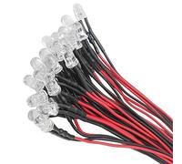 AZDelivery 20 pezzi LED 5 mm con 20cm di cavo Ultra luminoso 12V diodi LED pre-cablati pronti LED cablati con anelli di montaggio incluso E-Book