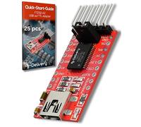 AZDelivery 25 x Adattatore Seriale compatibile con FT232RL da USB a TTL per 3,3V e 5V compatibile con Arduino incluso un E-Book!