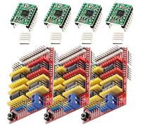 AZDelivery 3 x CNC Shield V3 Bundle con 4 pezzi A4988 Stepper Driver con dissipatore di calore compatibile con Arduino e stampanti 3d incluso un E-Book!