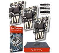 AZDelivery 3 x Digispark Rev. 3 Kick Starter Development Board con USB compatibile con Arduino incluso un E-Book!