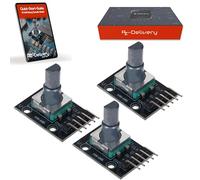 AZDelivery 3 x Moduli Codificatore a Rotazione Codificatore Encoder Rotativo KY-040 compatibile con Arduino incluso un E-Book!