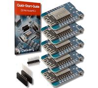 AZDelivery 5 x D1 Mini NodeMcu con Modulo WiFi ESP8266-12F Scheda di Sviluppo CH340G Lua compatibile con Arduino incluso E-Book!