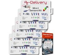 AZDelivery 5 x Kit 16 in 1 - Kit di accessori compatibile con Arduino e Raspberry Pi incluso un E-Book!