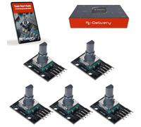 AZDelivery 5 x Moduli Codificatore a Rotazione Codificatore Encoder Rotativo KY-040 compatibile con Arduino incluso un E-Book!