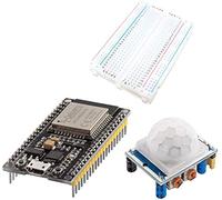 AZDelivery Starter Kit ESP32 Dev Kit C NodeMCU - HC-SR501 PIR Rilevatore di Movimento Proiezione con Mini Breadboard compatibile con Arduino incluso un E-Book!