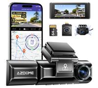 AZDOME 3-CH Dashcam GPS WiFi Dashboard Camera 4K+1080P+2.5K Modalità parcheggio