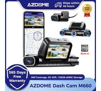AZDOME 360 ° Dash Cam 4CH M660 2K + 3*1080P GPS 5G WiFi Videoregistratore per auto DVR integrato 128GB eMMC IR Visione notturna Modalità parcheggio 24 ore