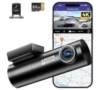 AZDOME Dash Cam Auto 4K+1080P con GPS e WiFi, Telecamera per Auto Anteriore e Posteriore, ADAS, Visione Notturna, WDR, G-Sensor, Monitoraggio Parcheggio 24H, Controllo Vocale, con Scheda SD 64GB