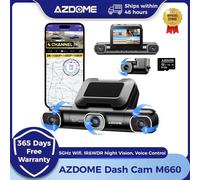 AZDOME Dash Cam M660 2.5K+3*1080P 4CH DVR Auto GPS 5G Wifi Scheda 64GB Gratuita Controllo Vocale Monitoraggio Parcheggio 24H Visione Notturna Superiore