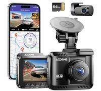 AZDOME GS63H Pro Dashcam auto anteriore posteriore 4 K/2,5 K GPS WiFi Dash Cam Auto con Starvis, scheda SD da 64 GB, telecamera auto, monitoraggio parcheggio, visione super notturna, WDR