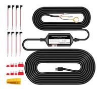 AZDOME Kit cablato per M27 GS63Pro, cavo da 12 piedi con porta di tipo C con 4 tipi di fusibili LP Mini/Mini/ATO/Micro2, adattatore di alimentazione da ingresso 12 V-24 V a uscita 5 V/2,5 A