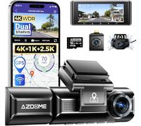 AZDOME M550 MAX Dash Cam 4K a 3 Canali, Telecamera Auto con GPS WiFi, Anteriore 4K + Interna 1080P + Posteriore 2.5K, Schermo IPS 3,19", Visione Notturna, SD 64GB