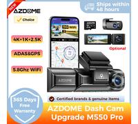 AZDOME M550 Pro Dash Cam 5.8Ghz WiFi 2/3 Canali 4K+2.5K con GPS Integrato, Schermo IPS da 3.19\", DVR Auto con Visione Notturna IR e Modalità Parcheggio 24H