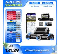 AZDOME M660 DVR per Auto a 4 Canali 360° ° Dash Cam Anteriore Posteriore Interna per Auto con WiFi 5.8G GPS, Telecamera 2.5K+1K+1K+1K e Monitor di Parcheggio