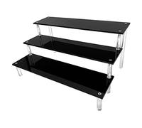 AZEAM Blocco Nero Acrilico Riser Blocco Organizzatori Smalto Acrilico Spezie Da Tavola Che Cadessero Cosmetici l’Artigianato Gioielli Torta Buffet Di Tortine Dessert Modello 1 PACK
