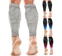 aZengear Fasce a Compressione per Polpaccio (20-30 mmHg) per Donna, Uomo, Calze Gambali con Supporto per Corsa, Tutore per Stecche per Stinco (L/XL, Grigio)