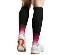 aZengear Fasce a Compressione per Polpaccio (20-30 mmHg) per Donna, Uomo, Calze Gambali con Supporto per Corsa, Tutore per Stecche per Stinco (L/XL, Nero con Rosa)