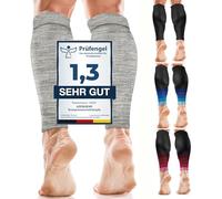 aZengear Fasce a Compressione per Polpaccio (20-30 mmHg) per Donna, Uomo, Calze Gambali con Supporto per Corsa, Tutore per Stecche per Stinco (S/M, Grigio)