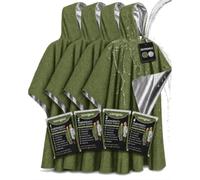aZengear Poncho Coperta Sopravvivenza, 4 Pz, Mylar Termico Reversibile | Trattiene il calore, impermeabile, antivento, lato argentato riflette il sole, Primo Soccorso, Campeggio, Trekking, Auto