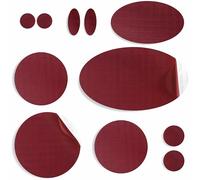 aZengear Toppe per riparazione piumini | Tessuto in nylon pre-tagliato, autoadesivo, morbido, impermeabile, resistente agli strappi per fissare i fori nei vestiti, sacchi a pelo (11 pezzi, Borgogna)