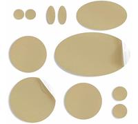 aZengear Toppe per riparazione piumini | Tessuto in nylon pre-tagliato, autoadesivo, morbido, impermeabile, resistente agli strappi per fissare i fori nei vestiti, sacchi a pelo (11 pezzi, Beige)