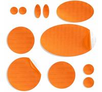 aZengear Toppe per riparazione, pre-tagliate, autoadesive, morbide, impermeabili, in nylon antistrappo per fissare i fori nei vestiti, sacchi a pelo, pantaloni da sci (11 pezzi, Arancione)