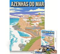 Azenhas Do Mar Portogallo Poster di viaggio Puzzle da 1000 pezzi per adolescenti Allenamento mentale Rilassante Divertimento Taglio uniforme Pensiero natalizio (38x52cm)
