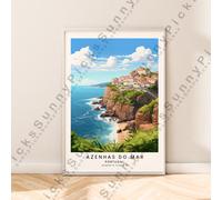 Azenhas Non Mar Portogallo Illustrazione Stampa da Viaggio Poster Muro Decoro