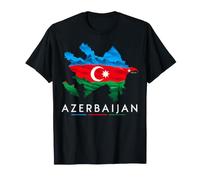 Azerbaigian Bandiera Dipinta Mappa Maglietta