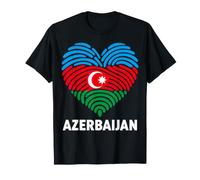 Azerbaigian Fingerprint Bandiera Cuore Maglietta