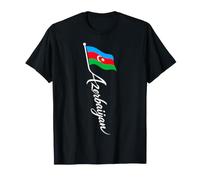 Azerbaigian Sventolando Bandiera Verticale Script Maglietta