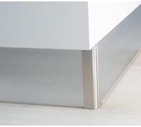 AZERODESIGN - Battiscopa da cucina in PVC - Rodapie in alluminio spazzolato - Disponibile in vari colori e misure - Include gomma trasparente inferiore - Rodapie cucina (alluminio, 95 mm x 1,80 m)