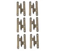 AZERODESIGN -Bisagrane porte legno-cerniere per porte-pediera cerniera-materiale acciaio con termini-confezione da 6 unità-misure-100 x 57 mm-bordi rotondi (sinistra, bronzo rustico)