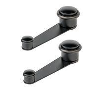 AZERODESIGN - Fermaporta da pavimento- fissaggio porte-fermaporta pavimento-fermo porta girevole- avvitato al suolo-palo espandibile-per porte 50 mm (nero confezione da 2 unità)