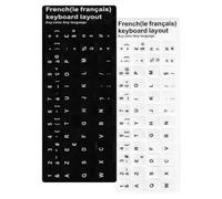AZERTY - Adesivi per tastiera francese per PC fisso, computer portatile e tastiera esterna, confezione da 2