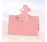 Azexcy 50 Pz Angelo Segnaposto Tavolo di Cartoncino, Cartellini Segnaposto per Matrimonio Battesimo Comunione Festa Compleanno, Rosa