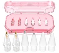 AZF Punte di ricambio per Apple Pencil Pro/USB-C/2a generazione/1a generazione, con custodia, punte di ricambio in metallo misto resistente all'usura per accessori per matite iPad (rosa)