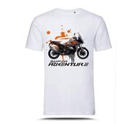 AZgraphishop T-Shirt con Grafica 1290 Super Adventure S 2021 On Black Splatter Style TS-KT-006 (XL, Bianco)