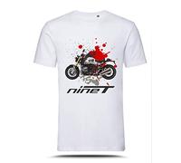 AZgraphishop T-Shirt con Grafica R NineT Option 719 Splatter Style TS-BM-035 (Bianco, S)