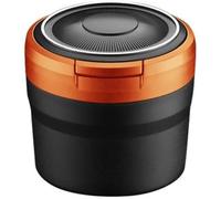 AZHAOJLI Pattumiere Auto con Co-perchio per Audi A4 Avant 2007-2015, Posacenere per Auto, Portatile in Acciaio Inox., Black And Orange