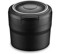 AZHAOJLI Pattumiere Auto con Co-perchio per Benz GLS 2015-2019, Posacenere per Auto, Portatile in Acciaio Inox.,Black