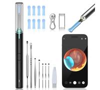 AZHE Pulizia Orecchie Otoscopio, Pulitore Orecchie 1920P HD E Connessione Wifi, Pulisci Orecchie Con 6 LED, IP67 Impermeabile, Compatibile Con iPhone/iPad/Android (Nero)