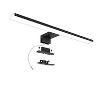 Azhien Lampada da Specchio a LED 10W 820LM, 40cm Lampada Specchio Bagno Bianco Neutro 4000K,3 in 1 230V Luce Specchio Bagno Led IP44 Impermeabile, Nero
